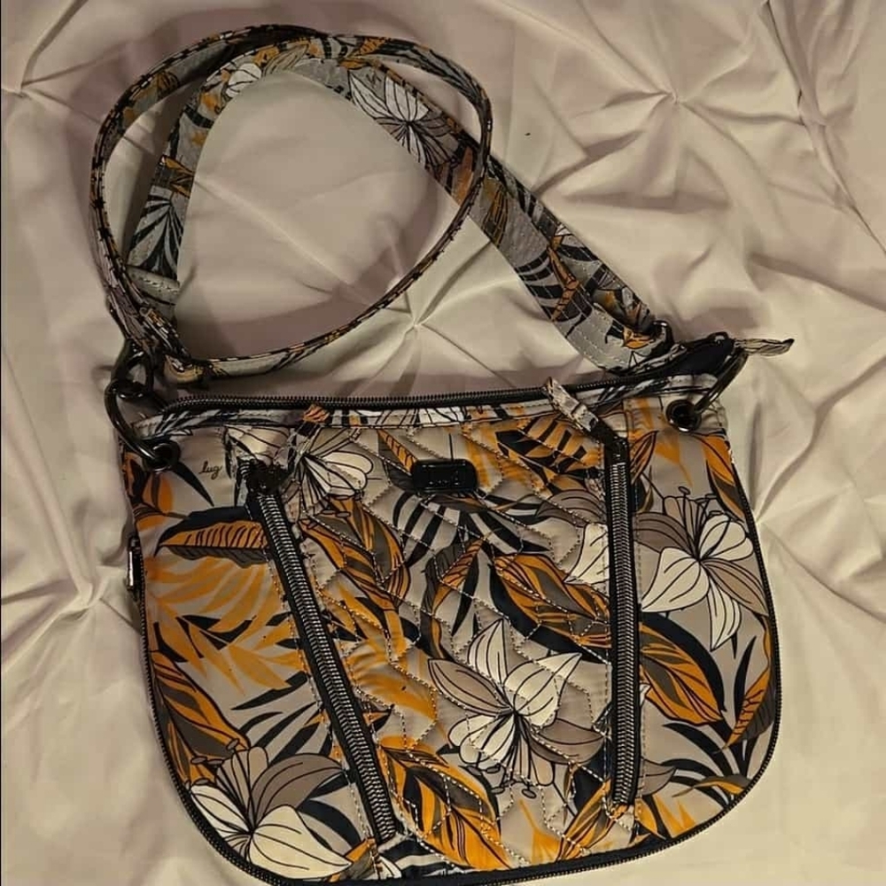 LUG Swivel Lily Grey Convertible Crossbody Shoulder Bag w/ RFID - Picture 7 of 14